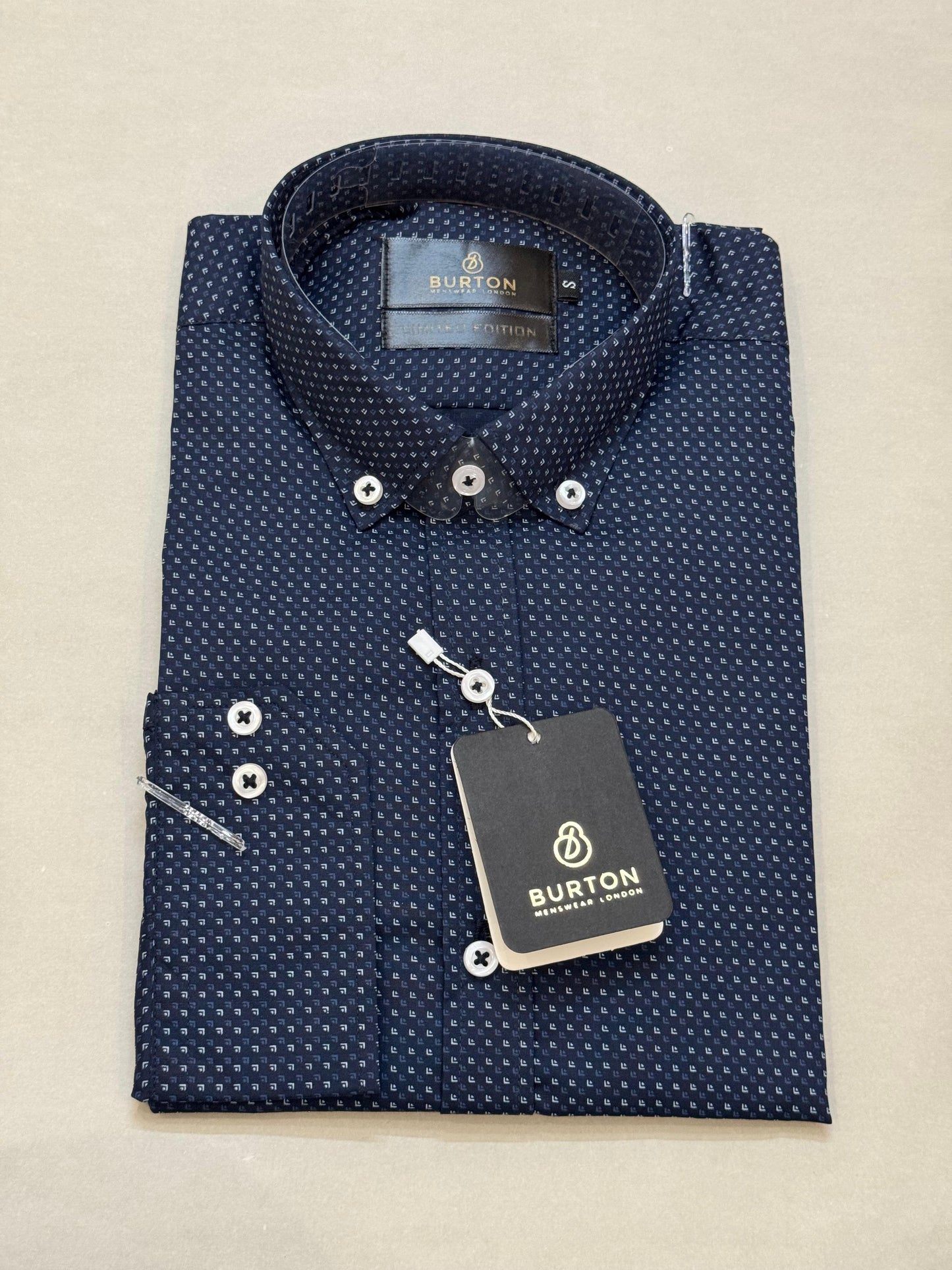 TS - 1059 (Navy Blue Classic Dotted Shirt)