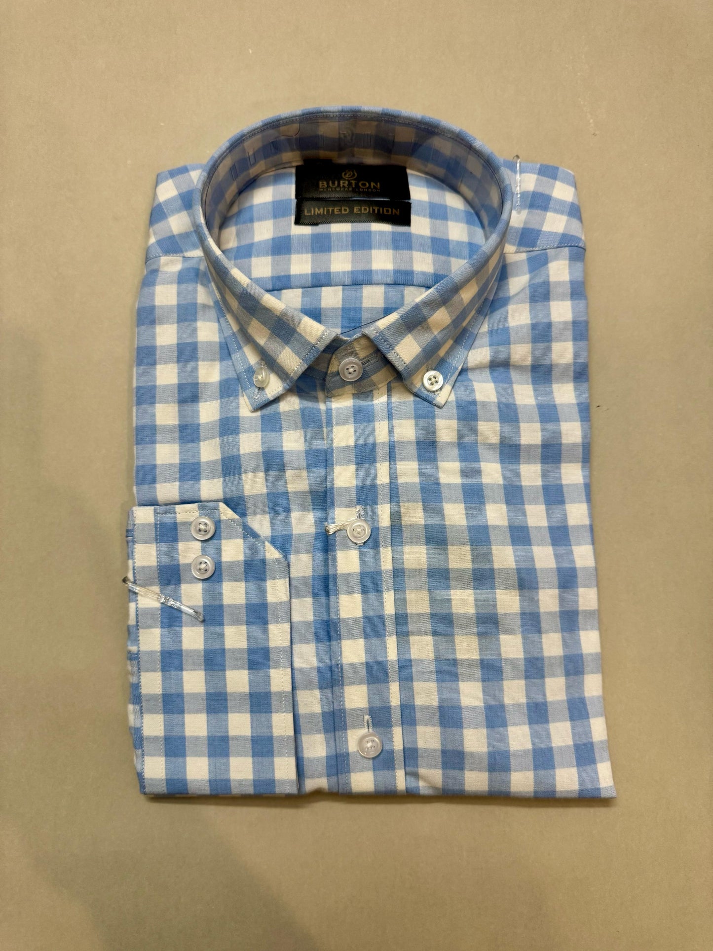 TS - 1007 (Sky Blue with White Small Check)