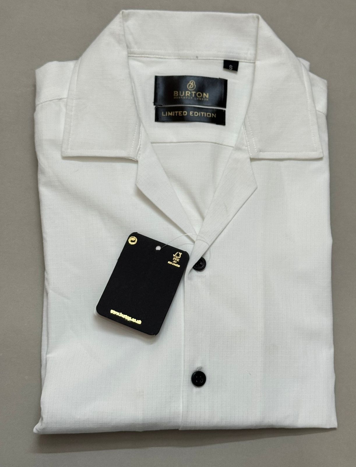 TS - 1036 (White Button Down Cuban Collar Short Sleeve Shirt)