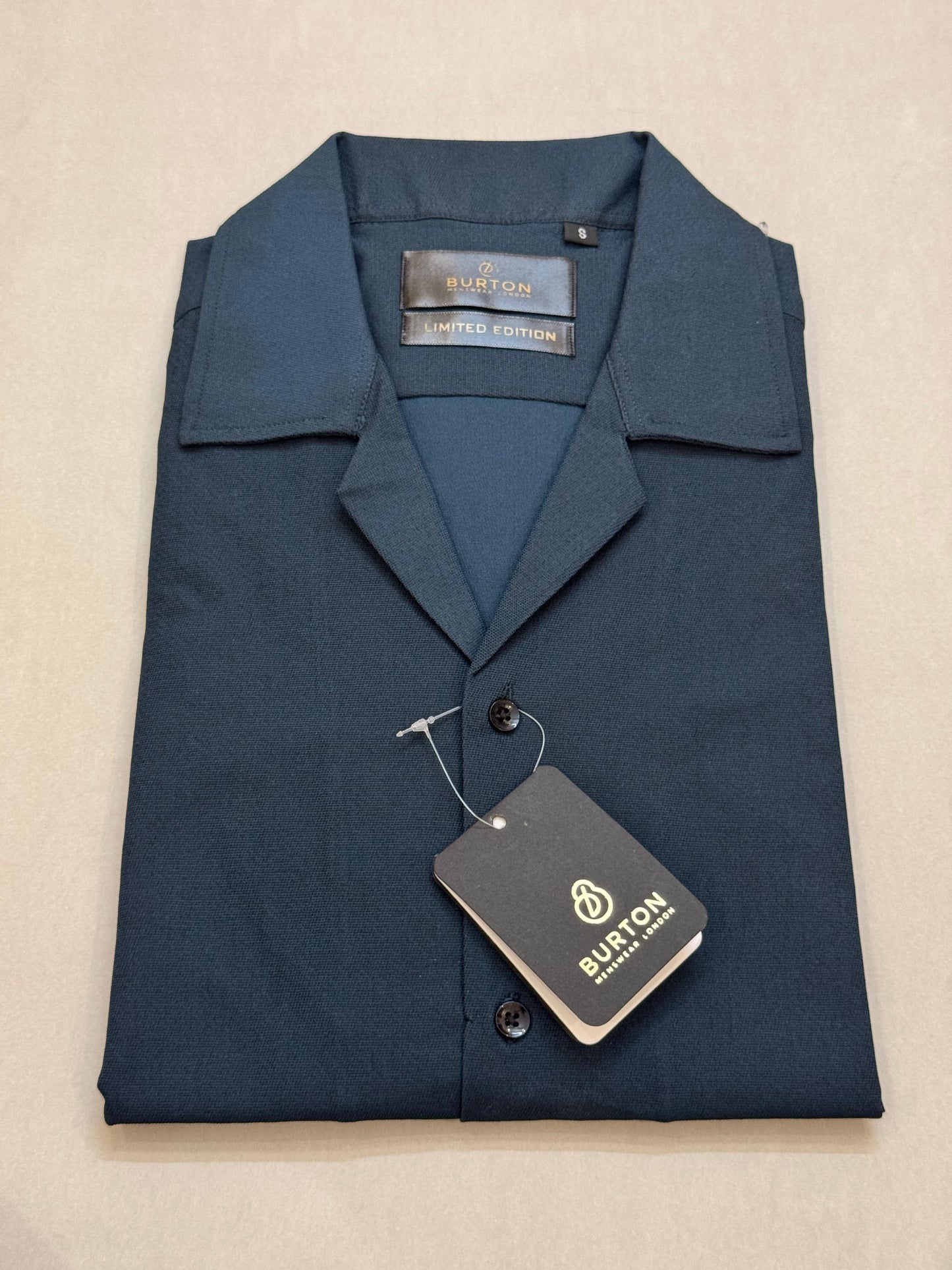 TS - 1052 (Teal Blue Button Down Cuban Collar Short Sleeve Shirt)