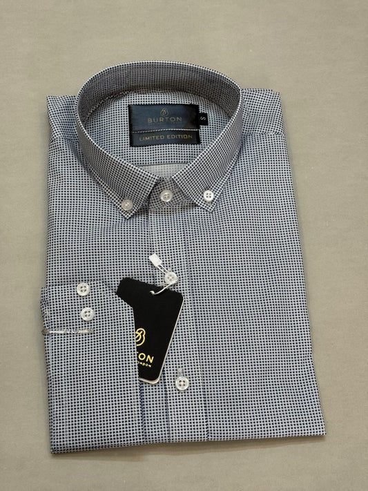 TS - 1063 ( White with Black Pattern Shirt)