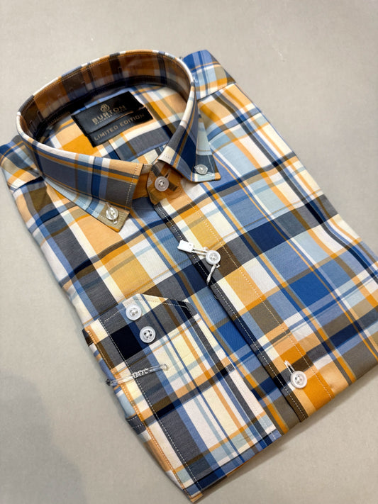 TS - 1030 (Mustard and Blue Big Check)