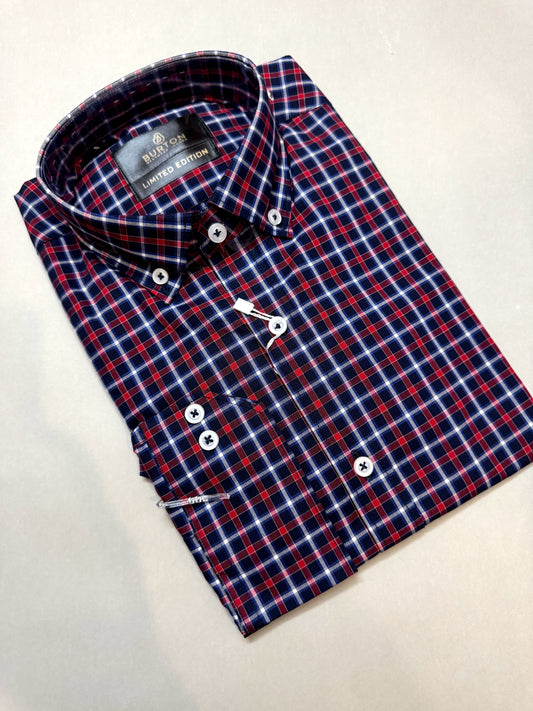 TS - 1026 (Navy and Red Small Box Check)