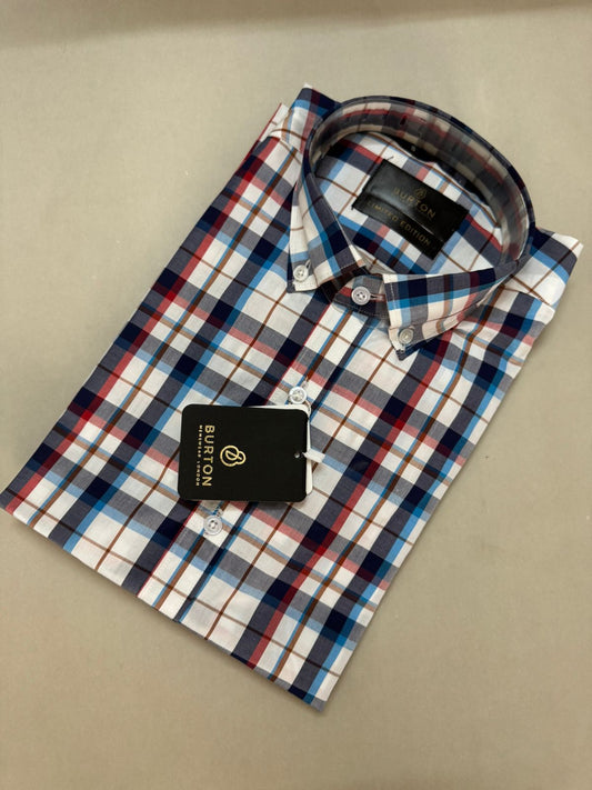 TS - 1032 ( Red and Sky Blue Checkered)