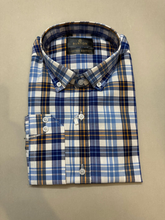 TS - 1031 (Blue White Mustard Mix Check)